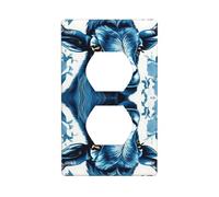 JKIEGOQ Impression de chèvre bleue - Double prise murale - Panneau mural - Plaque décorative résistante à la chaleur - 11,4 x 7 cm