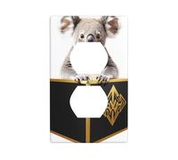JKIEGOQ Koala dans une boîte Impression double prise murale Panneau mural Plaque de couverture de prise électrique Décoration résistante à la chaleur 11,4 x 7 cm