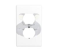 JKIEGOQ Koala endormi avec cœur imprimé double prise murale panneau mural plaque de couverture de prise électrique décoration résistant à la chaleur 11,4 x 7 cm
