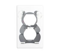 JKIEGOQ Koala mangeant de la guimauve impression double panneau mural panneau de prise électrique plaque décorative résistant à la chaleur 11,4 x 7 cm