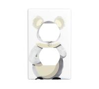 JKIEGOQ Koala profitant du paysage enneigé Impression double prise murale Plaque de couverture de prise électrique Décoration résistante à la chaleur 11,4 x 7 cm