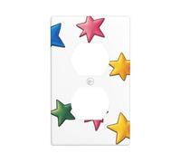 JKIEGOQ Lucky Star Panneau mural à double prise murale Décoration résistante à la chaleur 11,4 x 7 cm