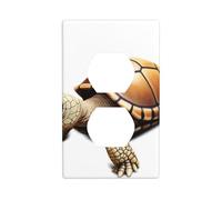 JKIEGOQ Mini panneau mural imprimé tortue double prise murale plaque de couverture de prise électrique décoration résistante à la chaleur 11,4 x 7 cm