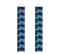 JKIEGOQ Northern Lights Bannière de porche avec image d'ours polaire pour remise de diplôme - Robuste, durable, lavable et réutilisable, décoration de remise de diplôme 30,5 x 180,3