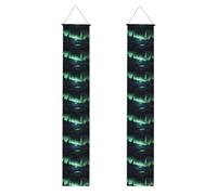 JKIEGOQ Northern Lights Bannière de porche pour remise de diplôme - Robuste, durable, lavable et réutilisable, décoration de remise de diplôme 30,5 x 180,3 cm