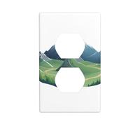 JKIEGOQ Panneau mural à double prise murale avec impression de montagnes naturelles - Plaque décorative résistante à la chaleur - 11,4 x 7 cm