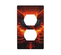 JKIEGOQ Panneau mural à double prise murale avec impression Phoenix rouge orange et rouge - Plaque décorative résistante à la chaleur - 11,4 x 7 cm