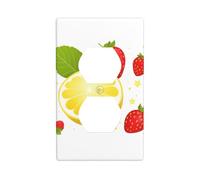 JKIEGOQ Panneau mural à double prise murale avec motif citron, fraise, étoiles, décoration résistante à la chaleur, 11,4 x 7 cm