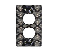 JKIEGOQ Panneau mural à double prise murale avec motif léopard noir - Décoration résistante à la chaleur - 11,4 x 7 cm