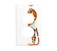 JKIEGOQ Panneau mural à double prise murale avec motif tigre - Décoration résistante à la chaleur - 11,4 x 7 cm