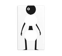 JKIEGOQ Panneau mural à double prise murale motif petit homme noir à un œil - Décoration résistante à la chaleur - 11,4 x 7 cm