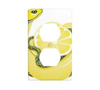JKIEGOQ Panneau mural double avec impression citron et serpent, plaque de protection pour prise électrique, résistante à la chaleur, 11,4 x 7 cm