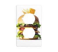 JKIEGOQ Panneau mural double impression Monster Burger pour prise électrique 11,4 x 7 cm