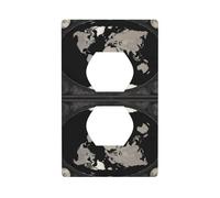 JKIEGOQ Panneau mural noir imprimé carte du monde double prise électrique plaque décorative résistant à la chaleur 11,4 x 7 cm