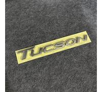 JKIOHG Auto Emblème Logo pour Tucson, ABS Badge Autocollant Capot/Couvercle de Coffre Arrière Insigne Décoration Accessoires,B Bright Silver