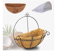 JKIOHO Lot de 2 sacs en demi-cercle de 30,5 cm pour panier suspendu en fibre de coco pour pots de fleurs à suspendre au mur
