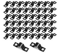 JKITNHJOT 50 Pièces fixation grillage rigide sur mur, Clips Câble 2 Trous 6mm, Fixation Murale et Attache Grillage Rigide, Serre-Câble en U pour Fils Électriques, Tuyaux et Gestion de Câbles