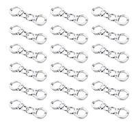 JKJF 20 paires de pendentifs menottes en métal Mini simulation menottes policier pendentifs connecteurs pour bricolage collier bracelet fabrication de bijoux - argent
