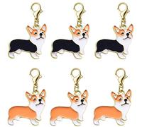 JKJF Lot de 10 porte-clés corgi mignons pour les amoureux des chiens - Noir et jaune