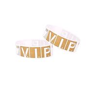 JKJF Lot de 100 bracelets VIP - Résistants à l'eau - Pour événements, mariages, clubs, concerts, bars, parcs d'attractions - Doré