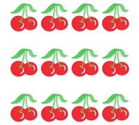 JKJF Lot de 12 écussons brodés en forme de cerises mignonnes à repasser ou à coudre pour vêtements, sac à dos, chaussures, vestes, jeans, chapeaux, robes