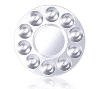JKJF Lot de 2 Plateaux de Peinture Ronds en métal avec 10 emplacements pour aquarelles