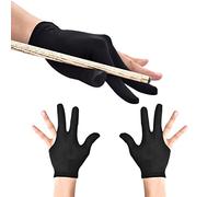 JKJF Lot de 4 Gants à 3 Doigts pour Queue de Billard, Gants de Tir pour Homme et Femme, Main Gauche et Droite - Noir Style 1