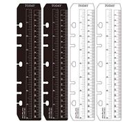 JKJF Lot de 4 marque-pages en plastique à clipser pour classeur A5 6 trous Transparent et noir