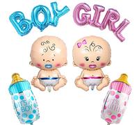 JKJF Lot de 6 ballons gonflables pour fête prénatale - Décoration de fête - Décoration pour bébé - Ballons gonflables - Bétons - Pour fête de naissance, fête prénatale