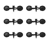 JKJF Lot de 6 boutons à coudre en cuir synthétique avec bouton corne en résine vintage pour manteau, cape, veste, coupe-vent, pull, vêtements - Noir