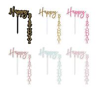 JKJF Lot de 6 décorations verticales en acrylique pour gâteaux d'anniversaire - 6 couleurs
