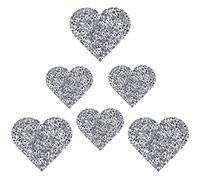JKJF Lot de 6 écussons en forme de cœur avec strass pour transfert de chaleur pour vêtements, jeans, vestes, chapeaux, sacs à dos, chaussures - 2 tailles