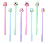 JKJF Lot de 8 stylos à bille à encre gel en forme de hibou mignon pour l'école, le bureau, la papeterie, les fournitures d'écriture - 0,5 mm d'encre noire