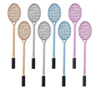 JKJF Lot de 8 stylos à bille en forme de raquette de tennis créatifs à encre gel pour l'école, le bureau, fournitures d'écriture - 0,5 mm Noir