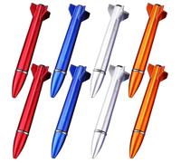 JKJF Lot de 8 stylos à encre gel en forme de fusée - Pour l'école, le bureau, la papeterie - 1,0 mm - Noir