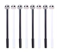 JKJF Lot de 8 stylos à encre gel - Motif tête de mort - Pour l'école, le bureau, la papeterie - 0,5 mm - Noir