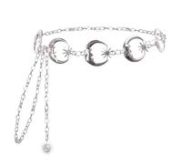 JKJF Soleil Etoile Lune Chaîne de taille Métal Ceinture Chaîne Mode Robe Ceinture Chaîne pour Femme Fille - Argent