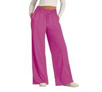 JKJFJKA Pantalon De Survêtement Plus Size À Cordon De Serrage avec Poches Pantalon De Survêtement D'Été Décontracté À Taille Haute Palazzo Violet S Pantalon Lin Femme Été Pantalon en Lin Femme