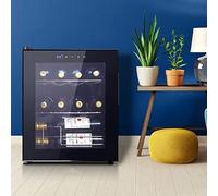 JKJZSALJ Cave À Vin Encastrable avec Porte Vitrée, Thermostat Réglable De 5 À 18 °C Et Panneau De Commande Tactile, Pose Libre, 2 Zones De Refroidissement, 48 litres (12 Bouteilles).