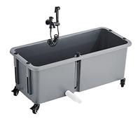 JKJZSALJ Évier Utilitaire Polyvalent À Poser Au Sol avec Robinet Et Tuyau D'Évacuation, Bac À Lessive pour Cours, Salle De Bain, Extérieur, N° 2