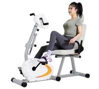 JKJZSALJ Pédalier Motorisé pour La Maison, Vélo d'exercice Électrique Allongé avec Selle Réglable, Entraînement des Jambes Et des Bras pour Personnes Âgées Et Handicapées