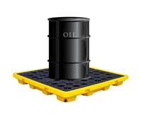 JKJZSALJ Plateforme Modulaire Robuste De Rétention des Déversements, Bac De Rétention en Plastique Antidérapant Et Étanche, Palette Empilable pour Usage Industriel, Jaune, 130 X 130 X 15 Cm