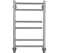 JKJZSALJ Porte-Serviettes Électrique, Chauffe-Serviettes Rotatif À 180°, Porte-Serviettes Mural Et Étendoir en Acier Inoxydable pour Salle De Bain, Chrome Poli, 6 Barres, Câblé.