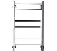 JKJZSALJ Sèche-Serviettes Électrique, Sèche-Serviettes Rotatif À 180°, Porte-Serviettes Mural Et Séchoir en Acier Inoxydable, Chrome Poli, 6 Barres, Câblé, Porte-Serviettes De Bain, Câblé