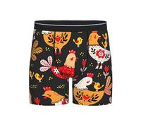 Jkkghll Boxer pour homme avec imprimé coq et poules - Short confortable pour tous les jours, les entraînements, les voyages, Noir , XL