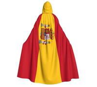 Jkkghll Cape à capuche confortable pour adulte Motif drapeau espagnol Pour cosplay fête sur le thème du carnaval
