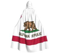 Jkkghll Cape à capuche imprimée drapeau de l'État de Californie unisexe adulte pour Halloween, Noël et carnaval fêtes à thème