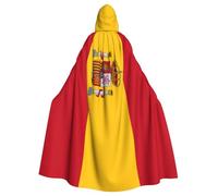 Jkkghll Cape à capuche pour adulte avec imprimé drapeau espagnol pour cosplay, carnaval, bal masqué, fête, festival à thème, décoration