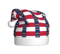 Jkkghll Chapeau de Noël imprimé drapeau de la Caroline du Nord pour homme et femme - Accessoire de Nouvel An - Chapeaux de Père Noël