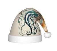 Jkkghll Chapeau d'elfe de Noël avec motif méduses - Accessoire de fête de fin d'année, décoration de famille